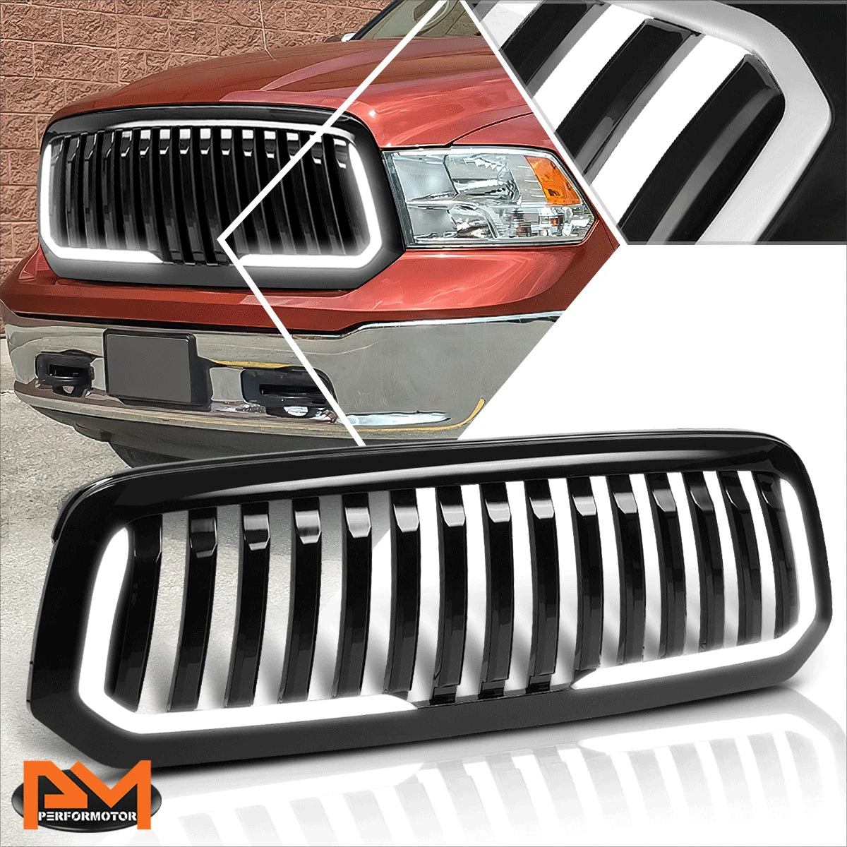 Vertical Fence Grille with LED DRL for Ram 1500 (2013–2018, 2019 Classic)