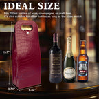 Red Crocodile Grain Wine Carrier Bag for Double Bottle (Tote)