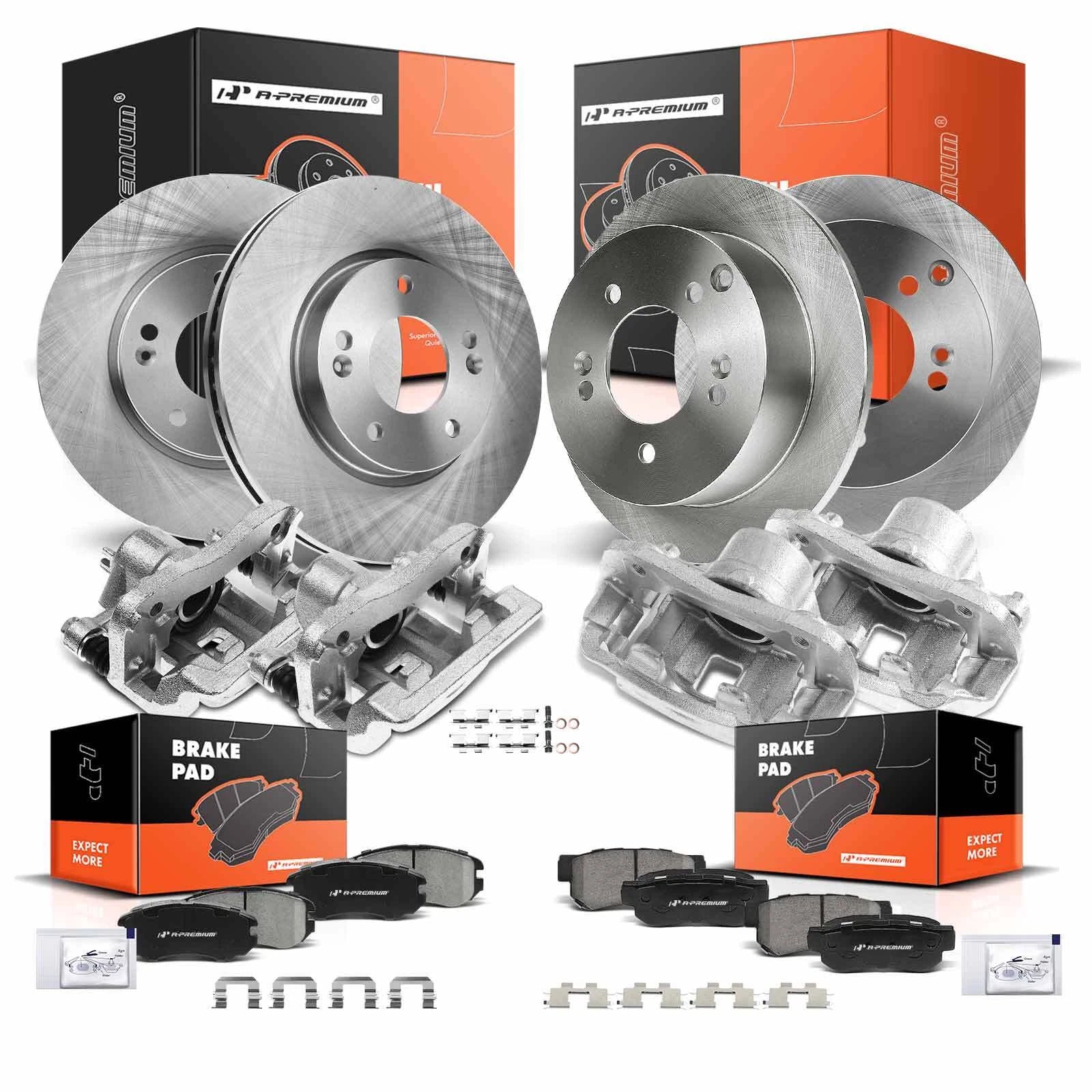 Disc Brake Rotor, Pad & Calipers Set for Hyundai Sonata & Kia 