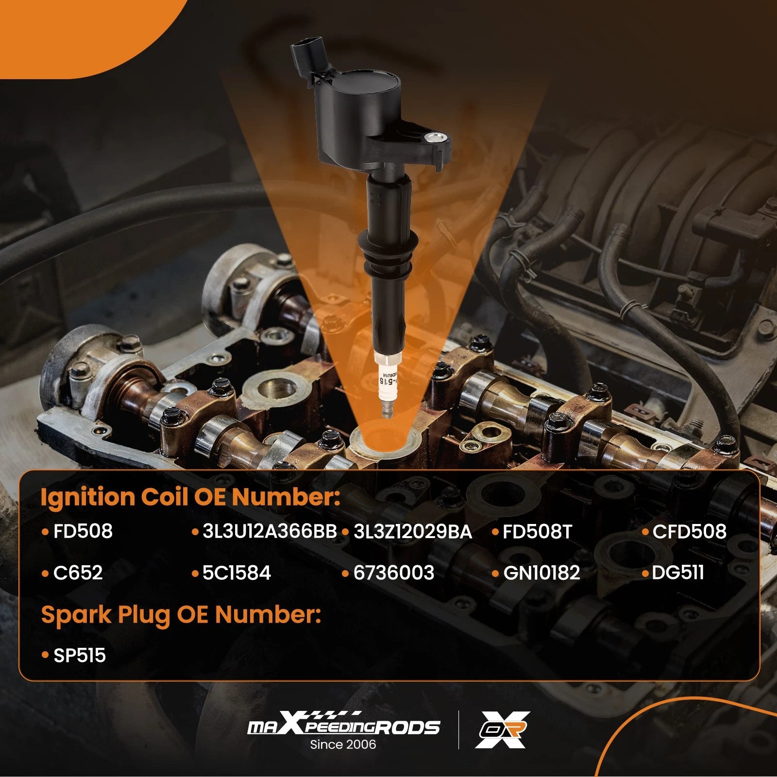 8X Ignition Coil & Spark Plug for Ford Lincoln 5.4L V8 (2000–2008) SP546 3L3Z12029BA