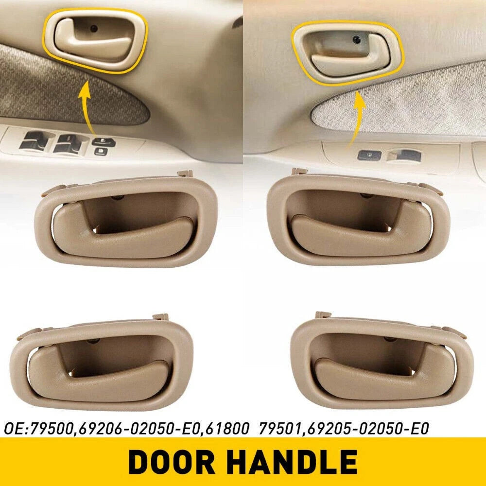 Set of 4 Beige Front Rear Inner Door Handles for Toyota Corolla (1998–2002)