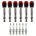 Set of 6 Ignition Coils & NGK Laser Platinum Spark Plugs for Audi A6 Quattro SQ5 (2012–2018)