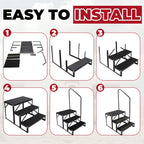 3-Step Anti-Slip Stair with Handrail for RV Camper (Portable)