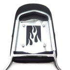 Chrome Flame Backrest Sissy Bar with Leather Pad for Kawasaki Vulcan 1500 (1986–2013)