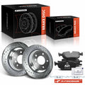 Set of 2 Rear Drilled Brake Rotors & Pads for BMW 525i 528i (2001–2003)