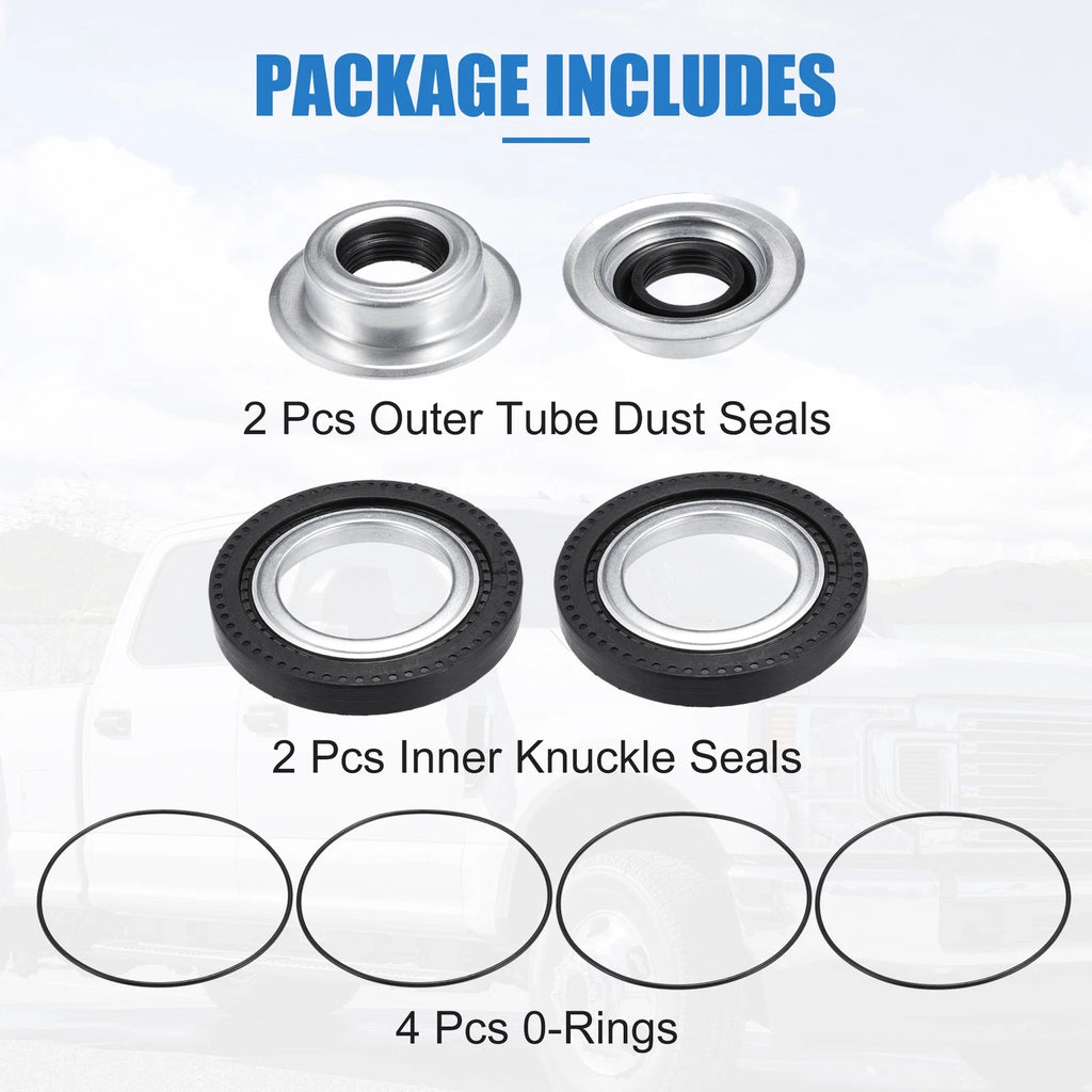 Set of 1 Front Axle Seal Kit with Hub O-Ring Dust Seals for Ford F250 Super Duty 