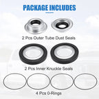 Set of 1 Front Axle Seal Kit with Hub O-Ring Dust Seals for Ford F250 Super Duty 