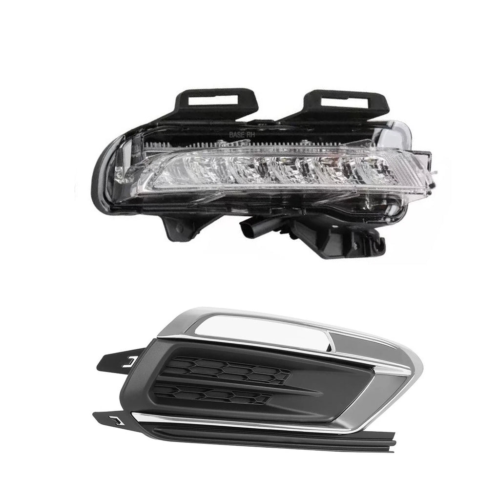 Right LED DRL + Fog Light Cover Bezel for Chevy Cruze (2015–2016)
