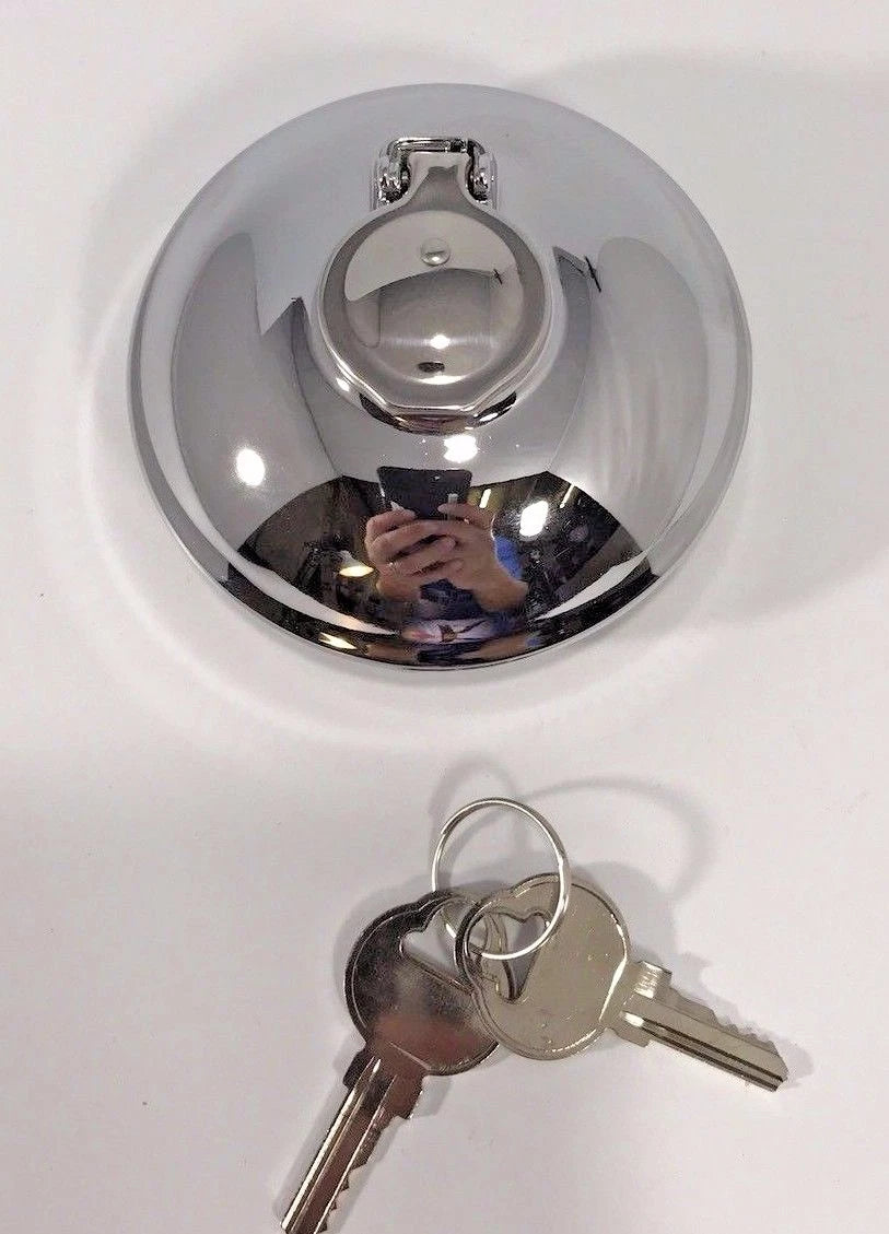 Chrome Locking Gas Cap with Keys for GM Cars and Trucks (1938–1971)
