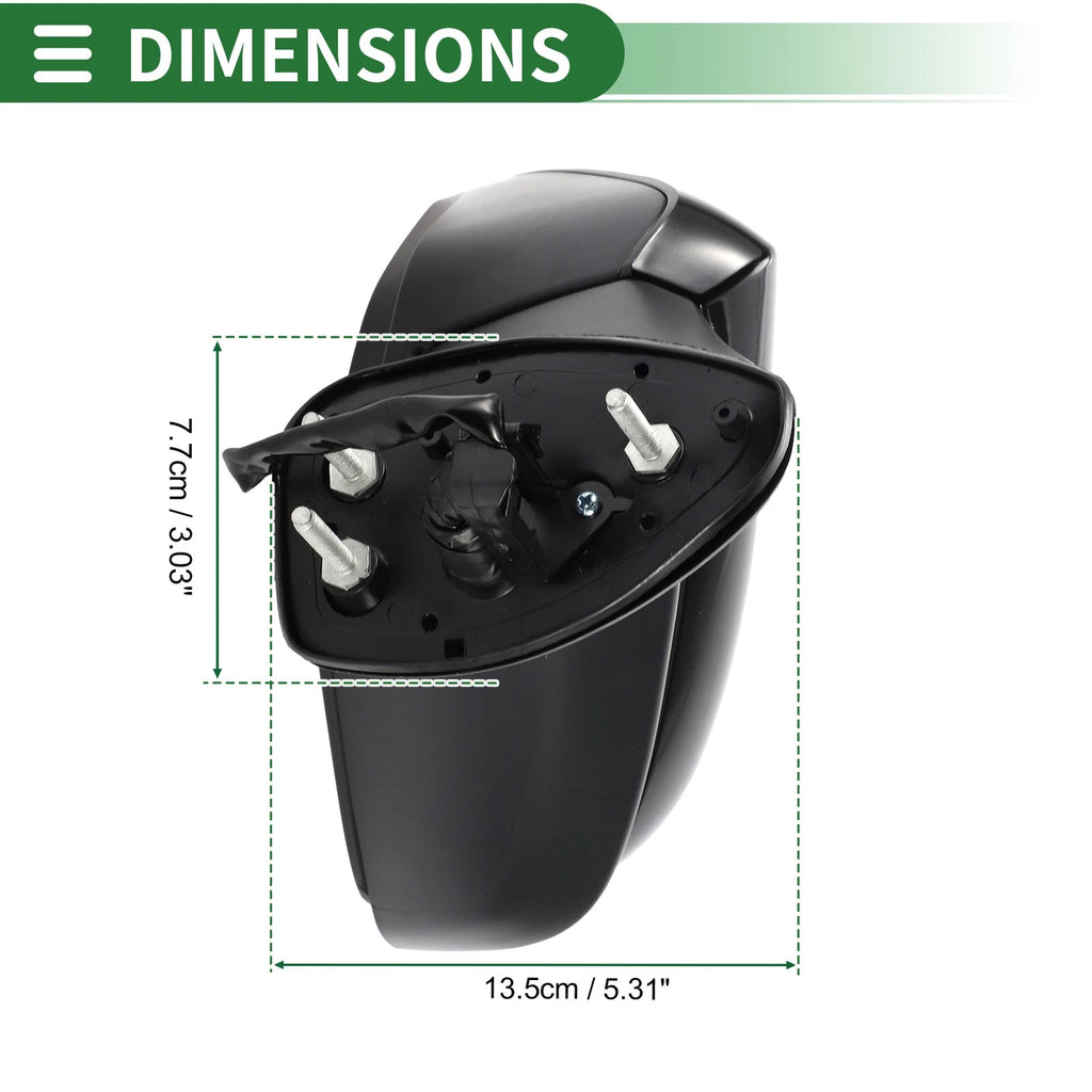 Left Side Door Mirror for Toyota Camry (Manual Folding, Gloss Black)