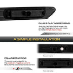 4X White LED Smoke Side Marker Lights for Acura TL (2007–2008)