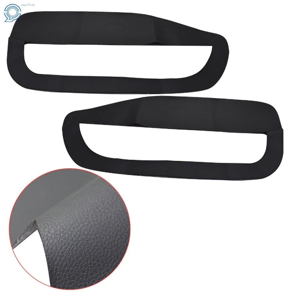 Set of 2 Black Leather Door Panel Inserts for Ford Mustang (2005-2009)