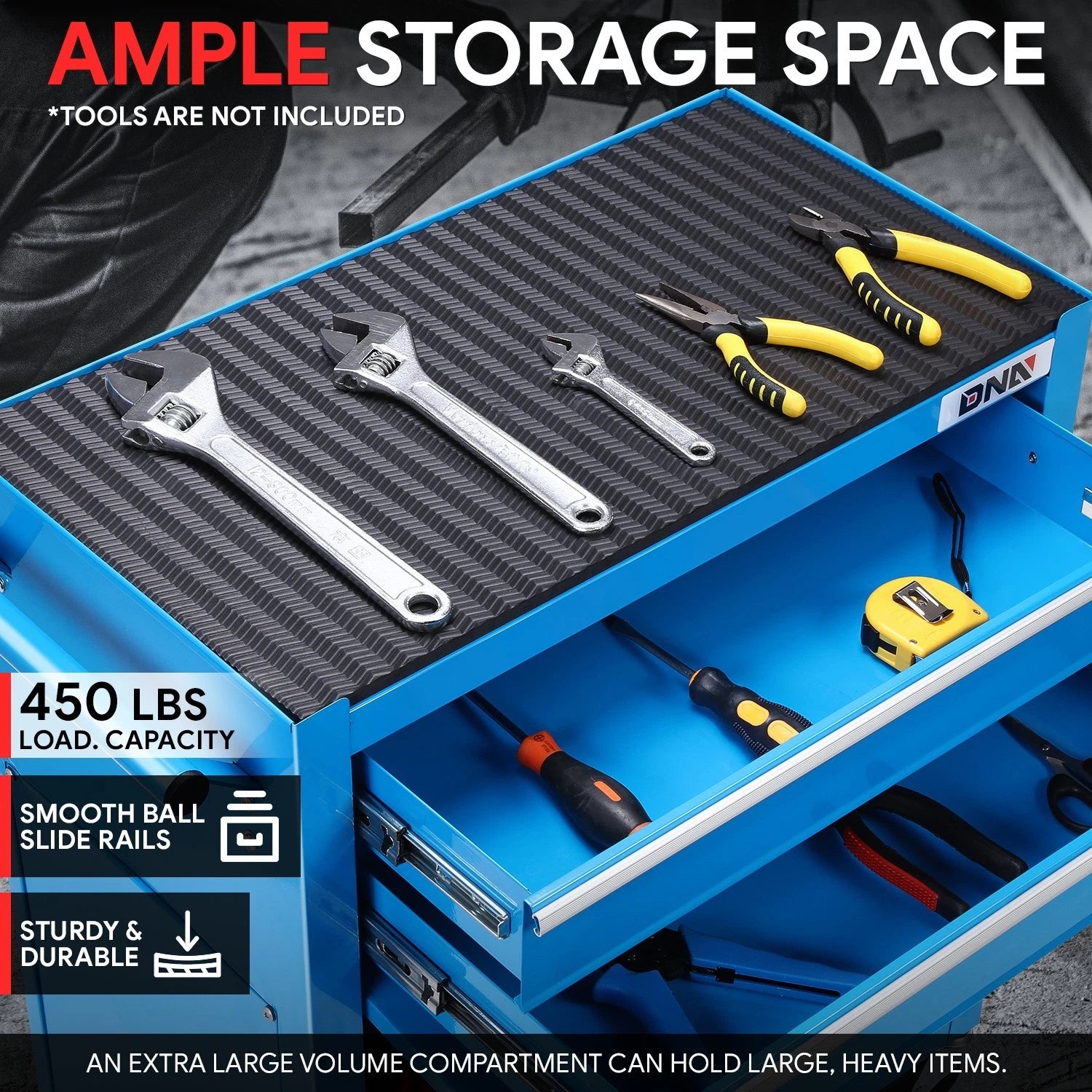 2X Blue 8 Drawer Tool Cabinet with Rolling Casters for Storage