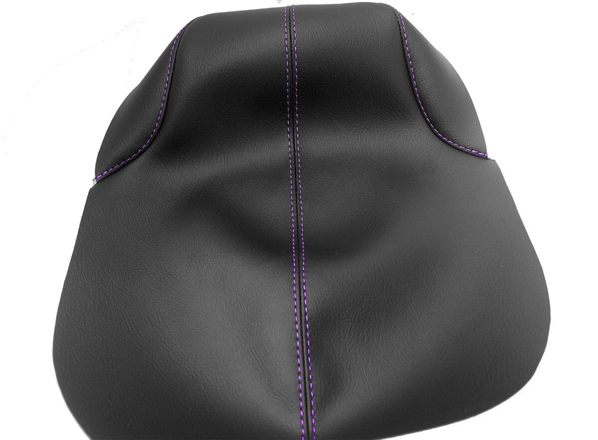 Leather Console Lid Armrest Cover for Cadillac XTS (2013–2019) Purple Stitch