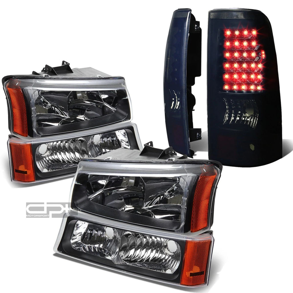 Headlight and Tail Light Set for Silverado (2003–2007) - Black Crystal, Smoked LED