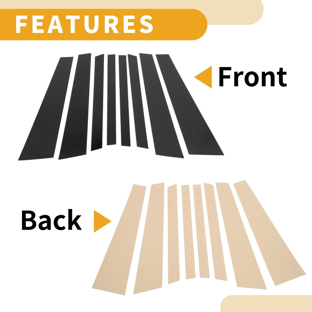 8 Pcs Car Pillar Window Trim Covers for BMW X5 (2014-2018) Black