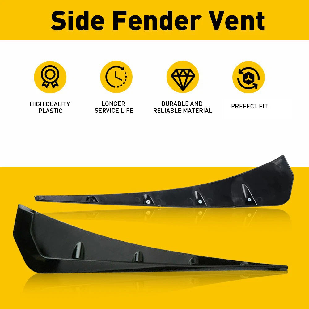 Gloss Black Type-R Side Fender Vent Air Wing Cover Trim for Honda Civic (2016–2020)