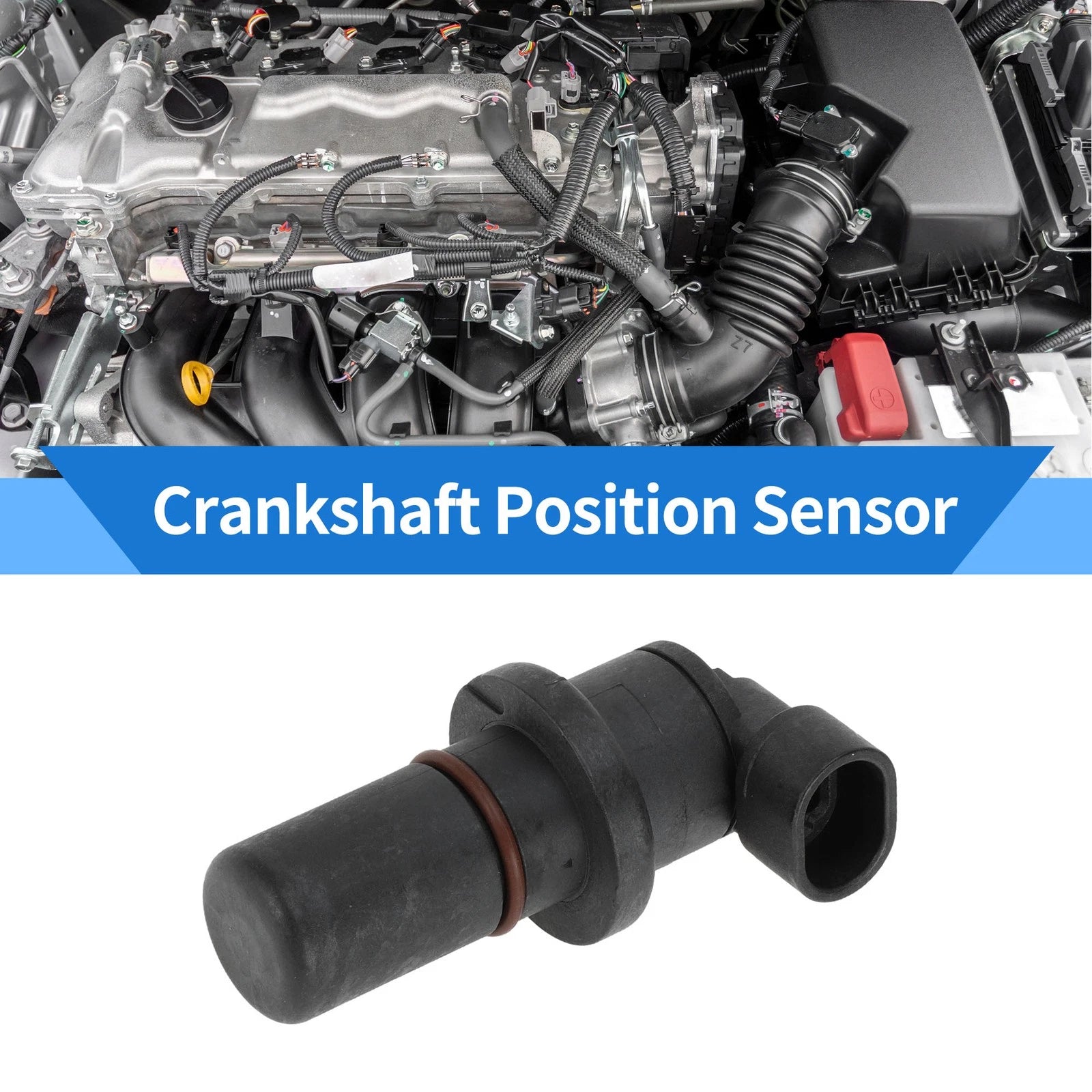 Crankshaft Position Sensor for Ford (1 Pc, Black Metal Plastic)