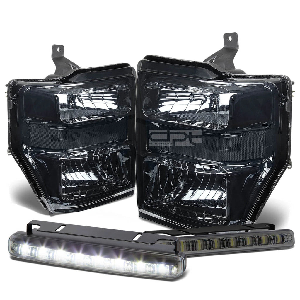 Smoked Clear Signal Head + Bumper + LED Fog Light Kit for Ford SuperDuty (2009–2010)