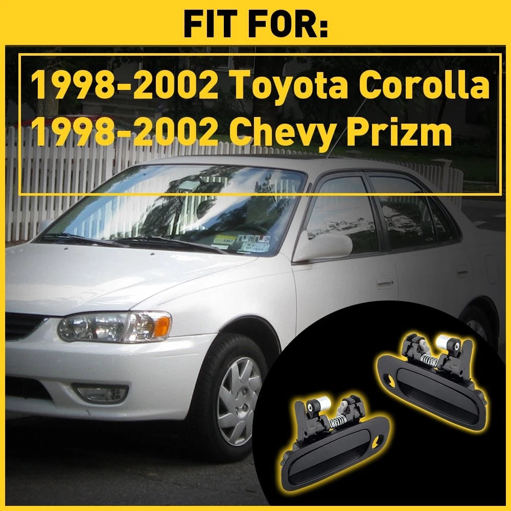 Set of 2 Exterior Front Door Handles for Toyota Corolla & Prizm (1998–2002)