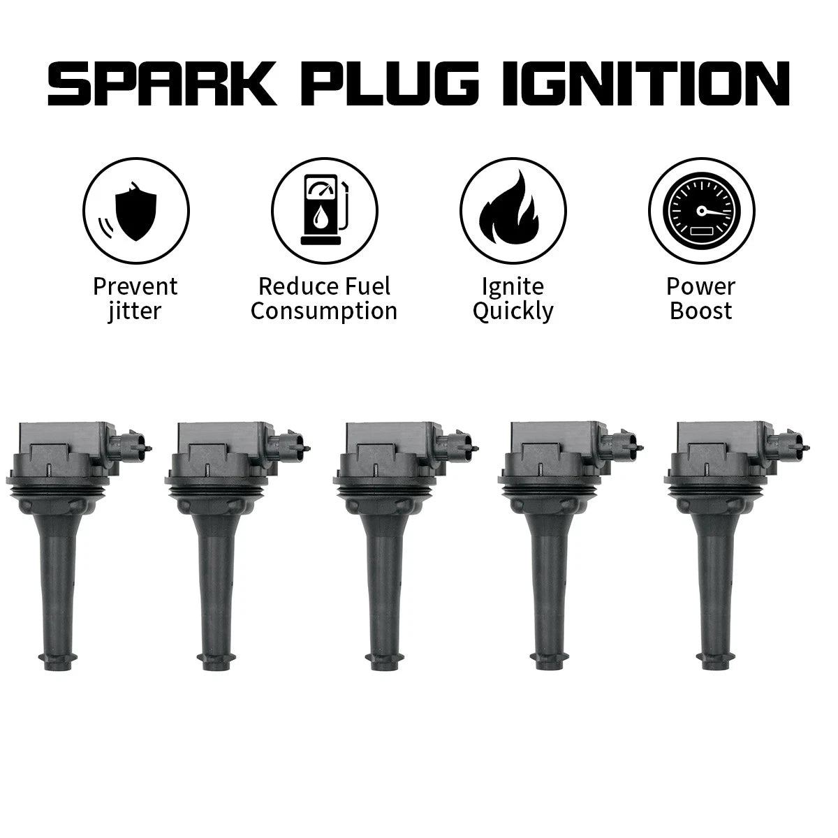 Set of 5 Ignition Coils for Volvo S60 S70 S80 (1999–2005) 30713416 UF341