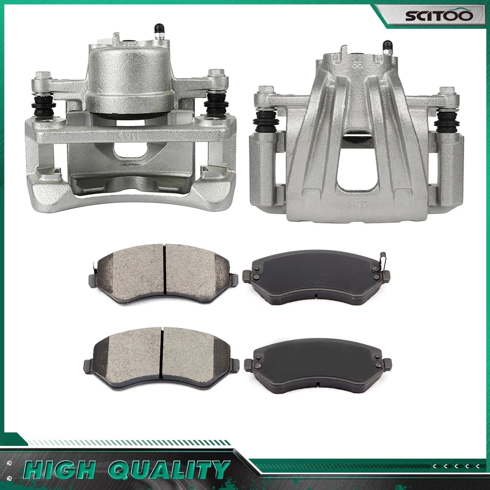 Front Brake Calipers Set with Bracket & Pads for Jeep Liberty (2002–2007)