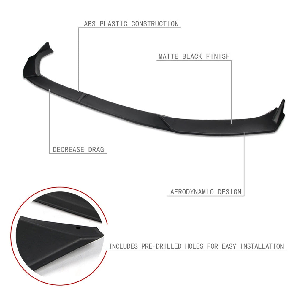 3Pcs Front Bumper Lip Splitter Diffuser for Mazda6 (2019–2021) Matte Black