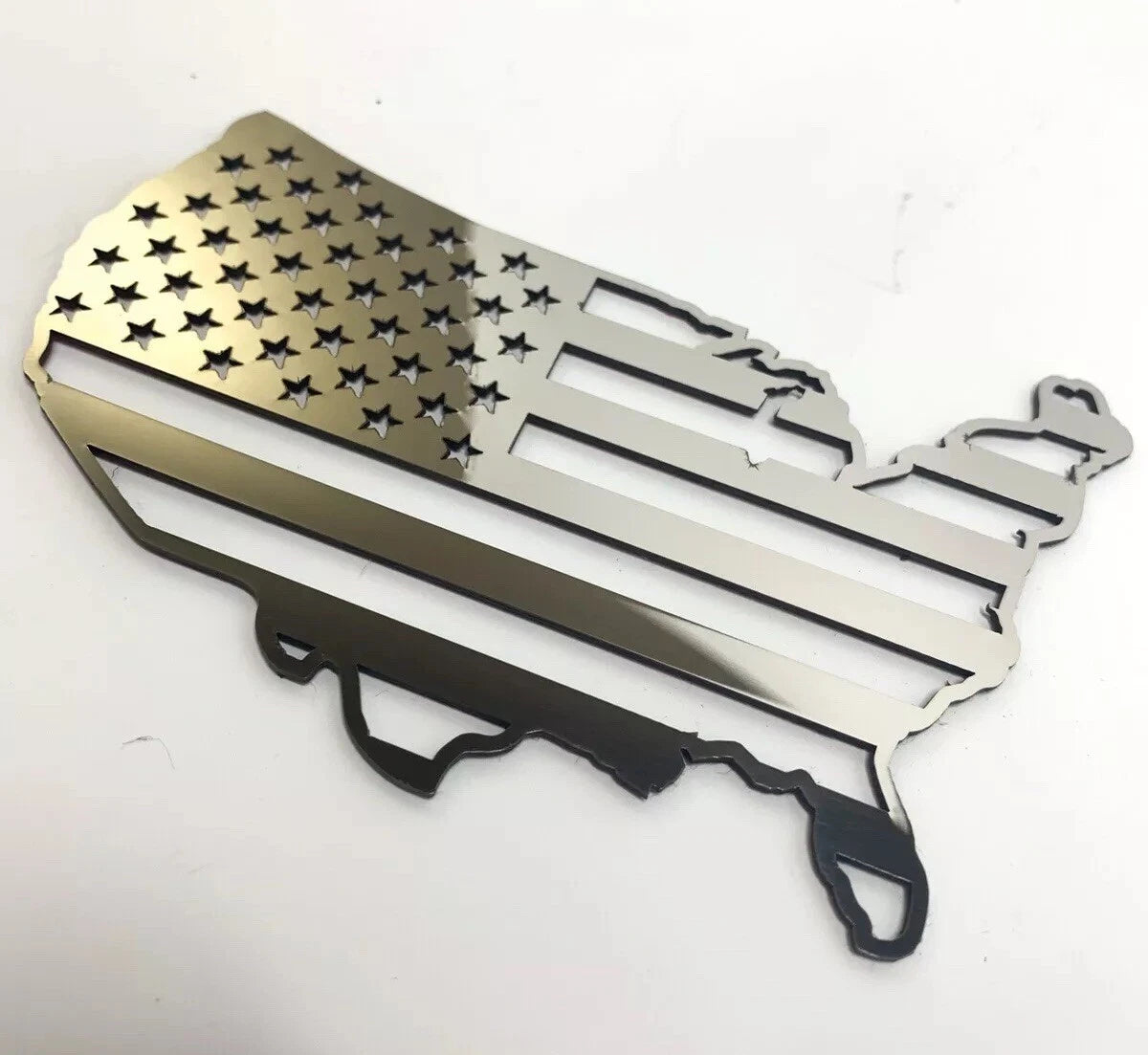 Polished Stainless Steel American Flag Emblem for Universal Vehicle (1990–2026)