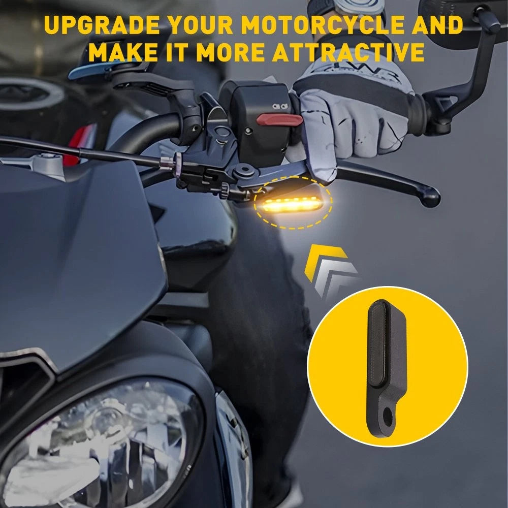 Universal Black LED Turn Signal Lights for Motorcycle (Waterproof)