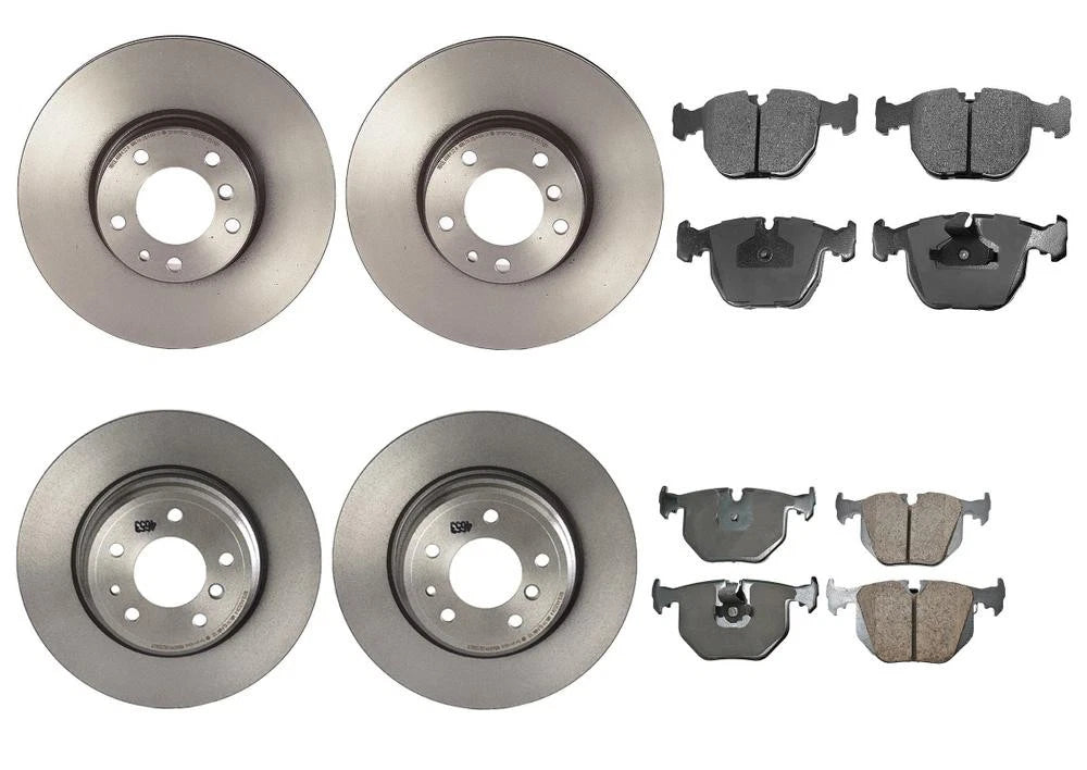 Akebono Front & Rear Brake Kit Euro Pads & 324mm Disc Rotors for BMW E38 (1995–2001)