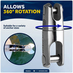 316 Stainless Steel Boat Anchor Swivel for 1/4" to 5/16" Chain