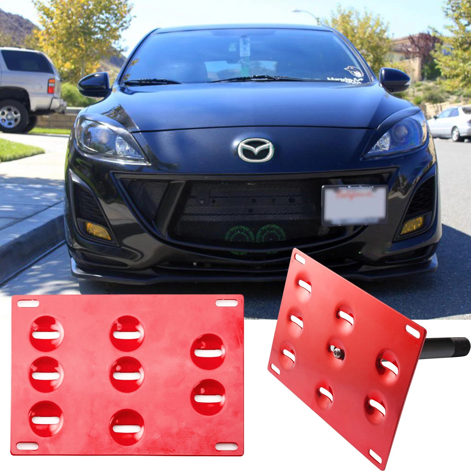 Front Bumper Tow Hook License Plate Mount Bracket for Mazda 3 (2014–2018)