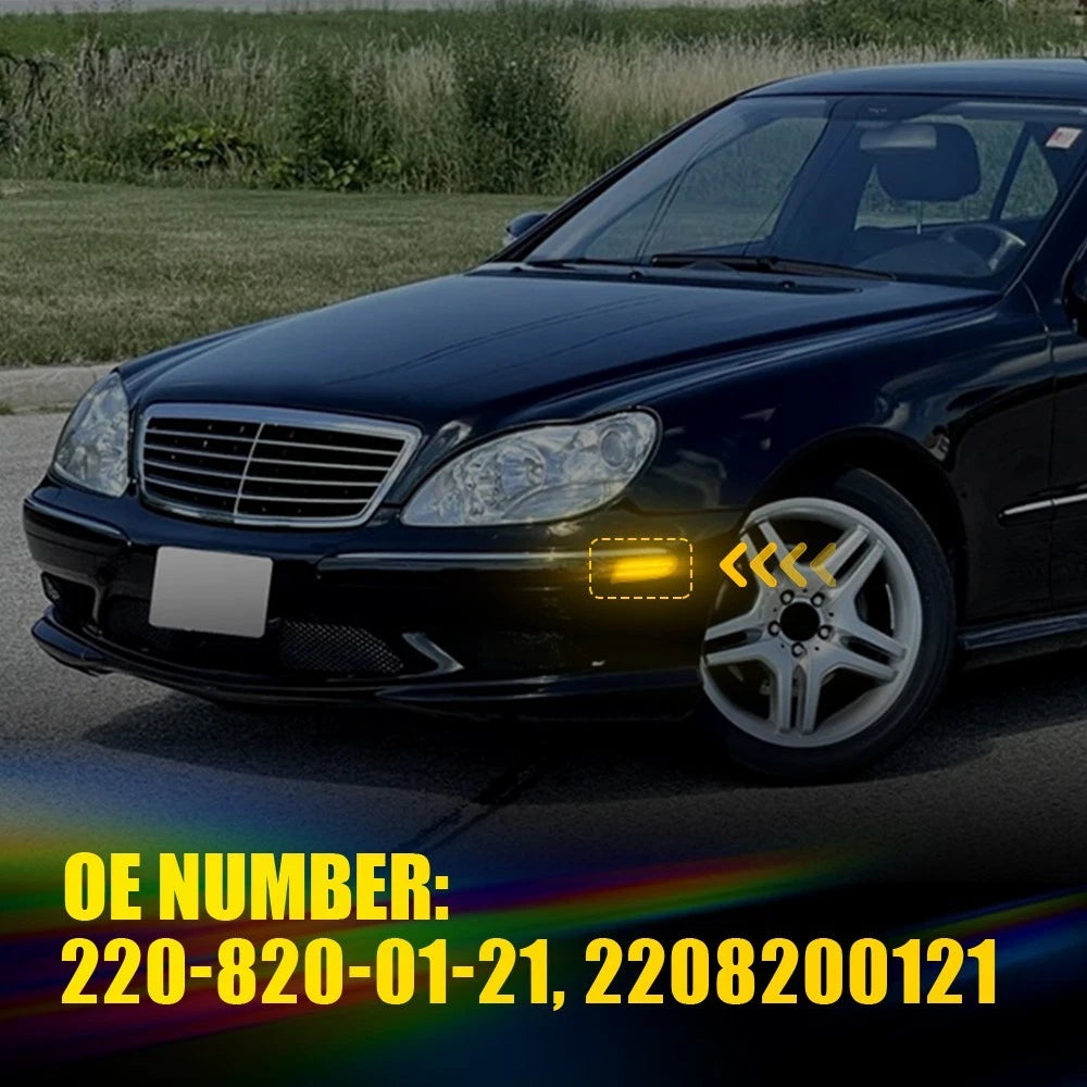 Amber LED Front Side Warning Lights for Mercedes-Benz S430 (2000–2006)