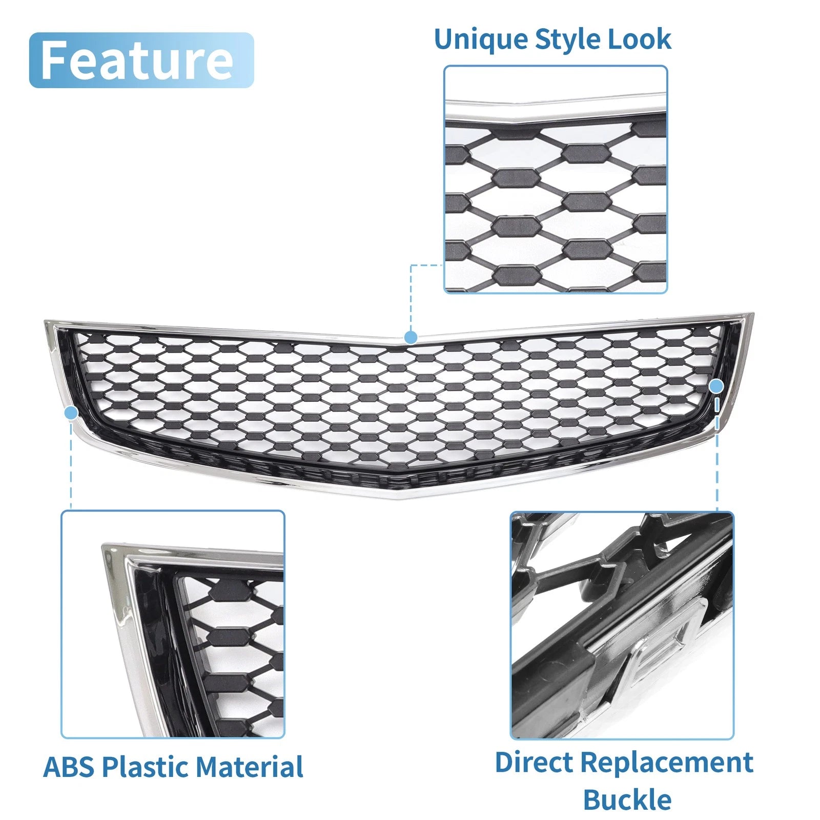 Front Upper Bumper Grille for Chevrolet Equinox (2010) - Set of 1