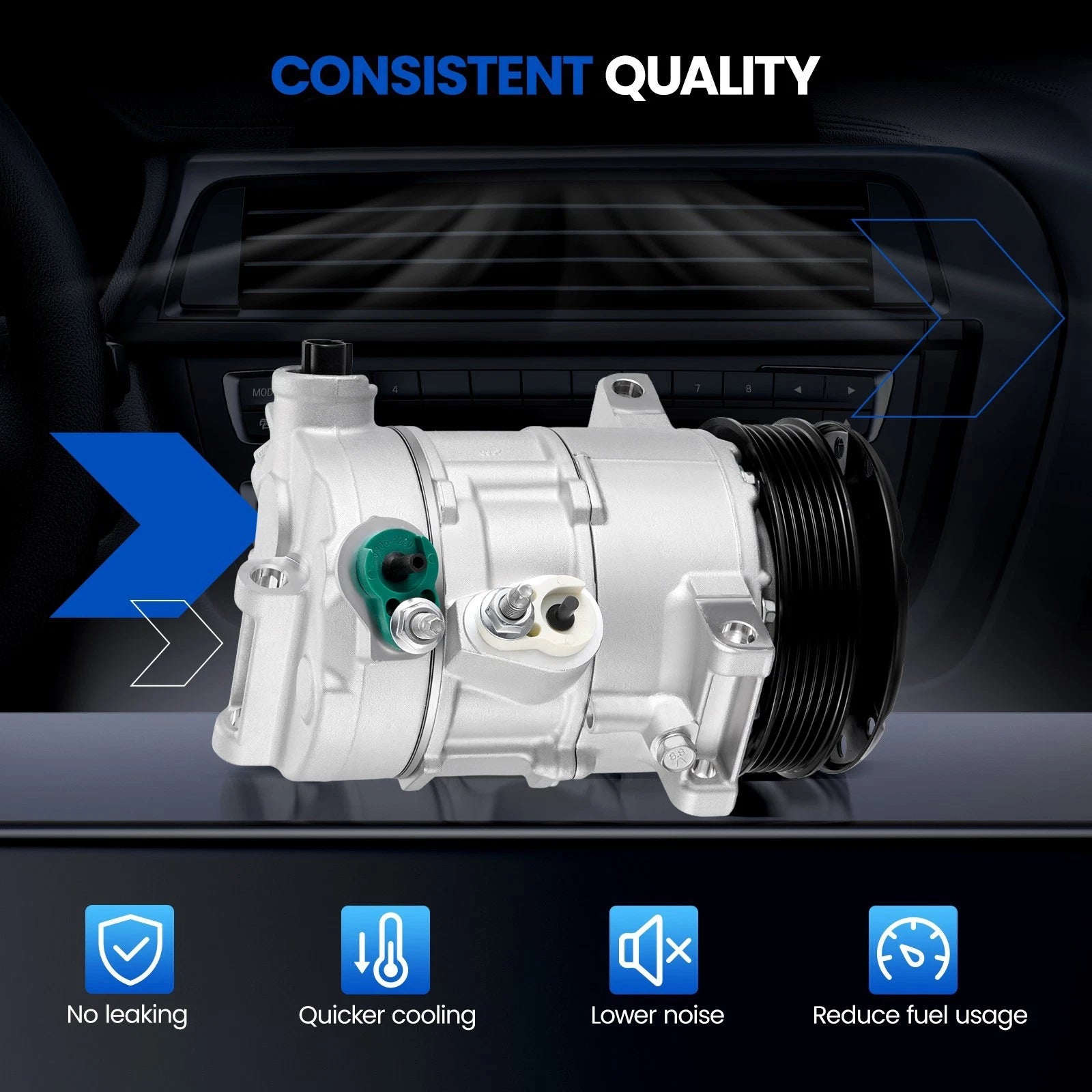 A/C Compressor for Chrysler Sebring 2007-2008, Dodge Avenger 2008 2.7L 3.5L