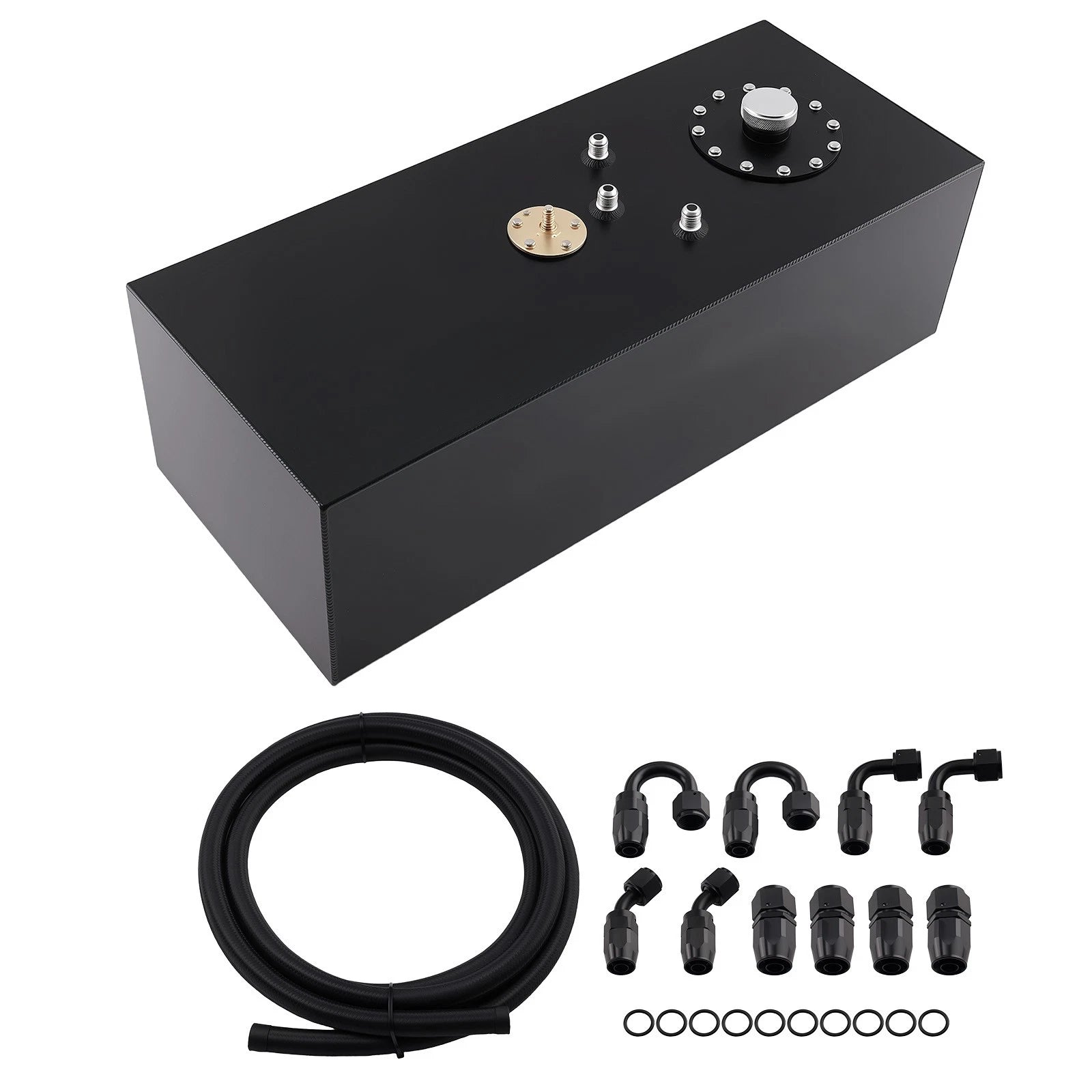 15 Gallon Aluminum Fuel Tank with Cap & Level Sender for Universal Vehicle