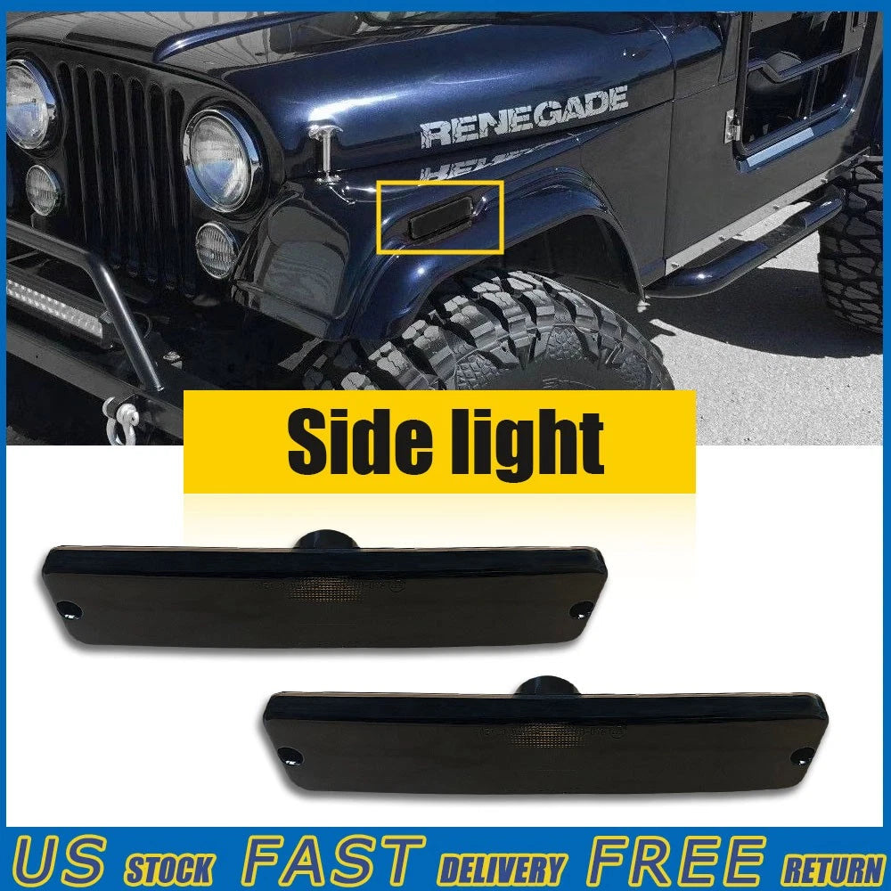 Front LED Side Marker Signal Lights for Jeep Wrangler (1987–1995)
