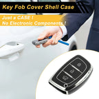 TPU Silicone Car Key Case for Hyundai i10 (2010–2023) - Black Silver Tone