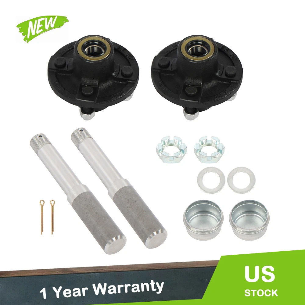Set of 2 Pre-Assembled 4" Trailer Hub Kits for BT8 Spindle (Year Range)