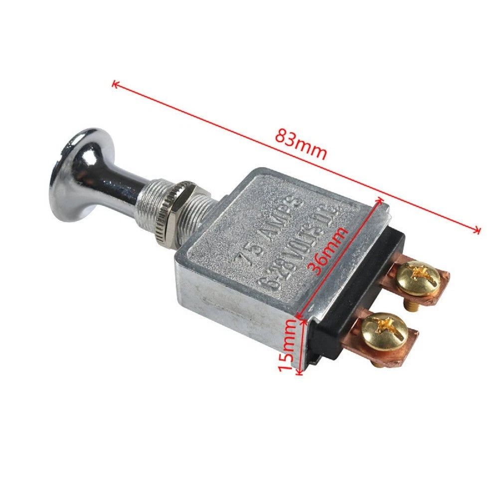 Set of 2 Heavy Duty Push Pull Switches 75 Amp 6 28V DC for Automotive