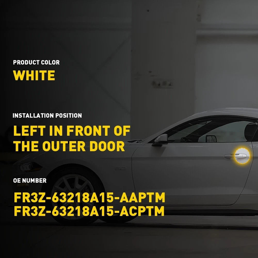 Front Left Door Handle Key Cap Cover for Ford Mustang (2015–2022) White