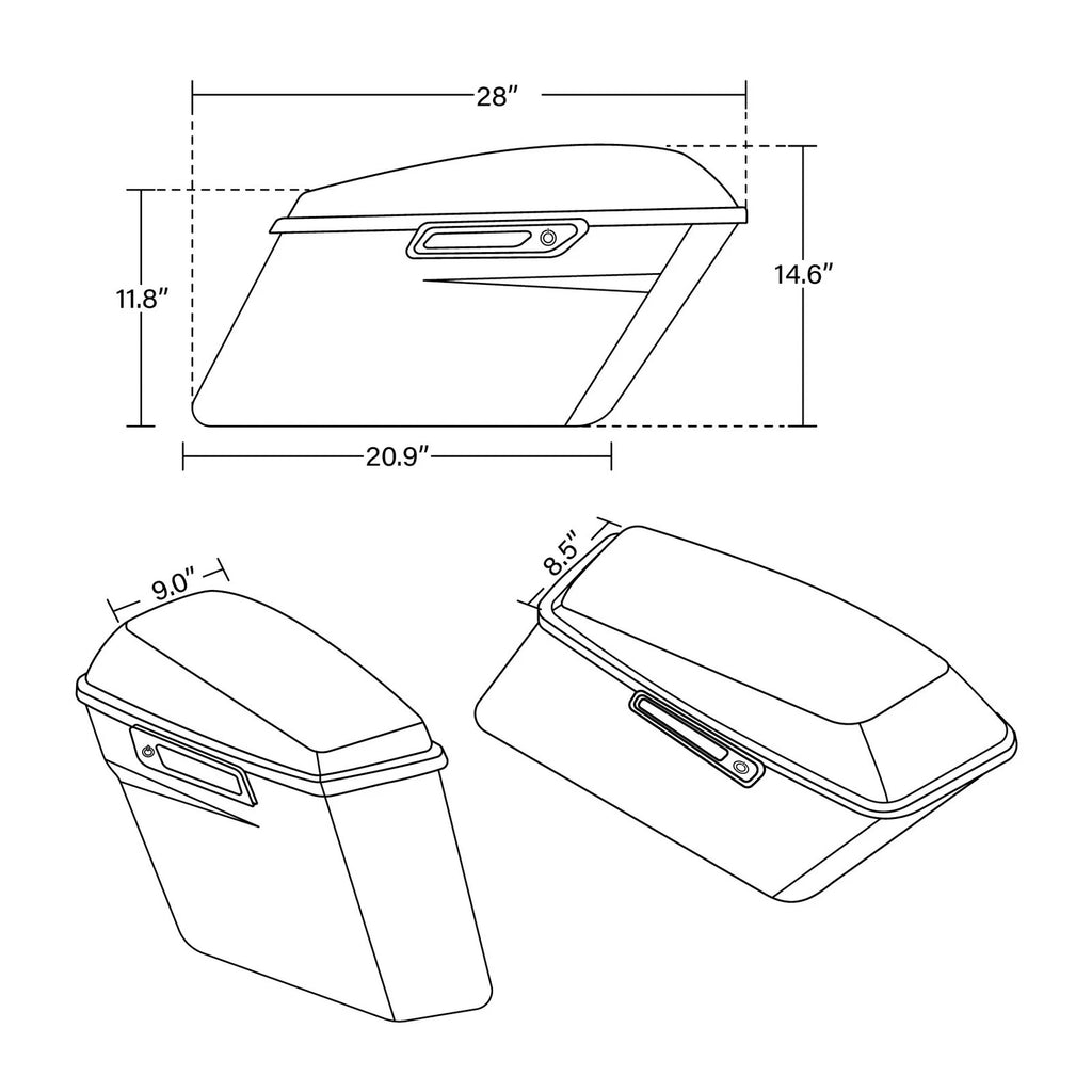 Saddlebag Conversion Brackets for Harley Fat Boy (2018–2025) Matte Black