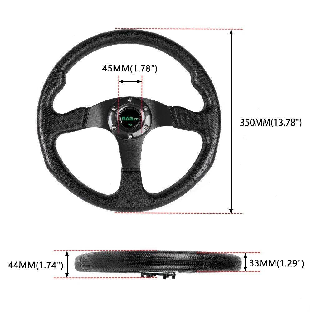 14" Steering Wheel with Quick Release & Adapter 110H for Civic Integra (1992–2001)