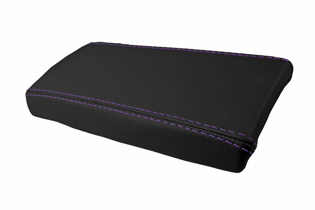 Leather Console Lid Armrest Cover for Mazda Miata MX5 (1990–1997) Purple Stitch