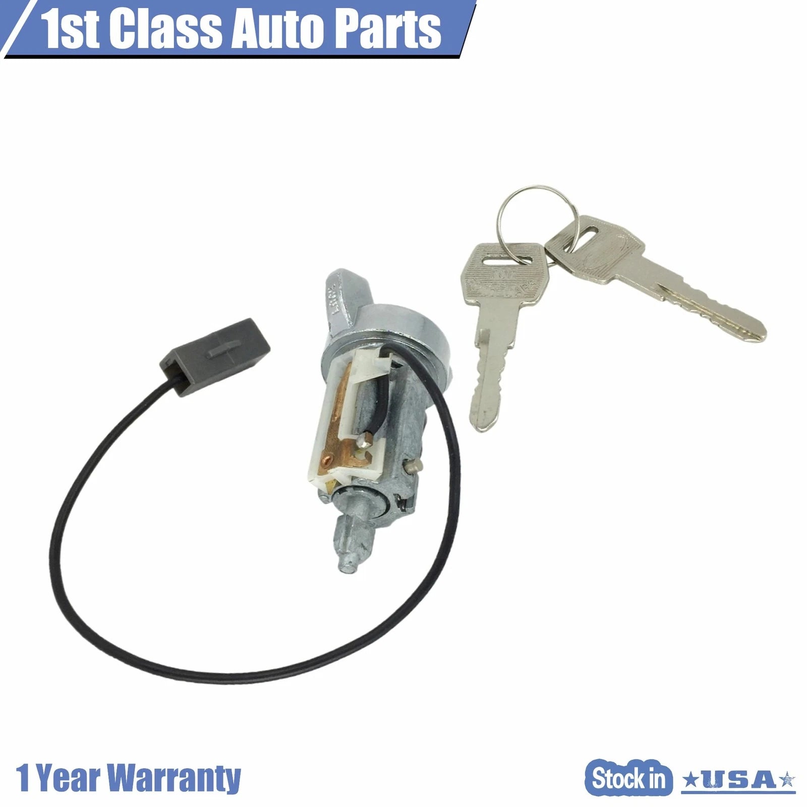 Ignition Lock Cylinder Chrome Bezel with Key for Ford Ranger Tempo (1983-1997)