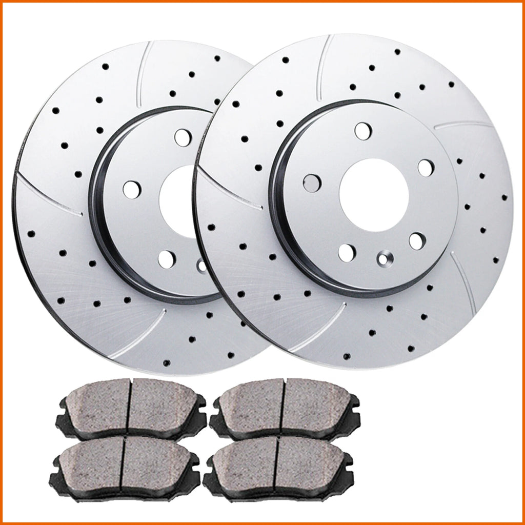 Front Drilled Brake Rotors & Pads for Chevy Equinox GMC Terrain (2010–2017)