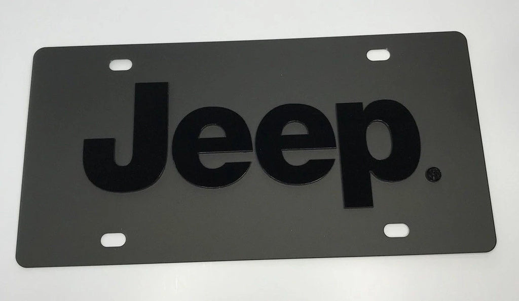 Vanity License Plate with Black Tactical Emblem for Jeep (2007–2024)