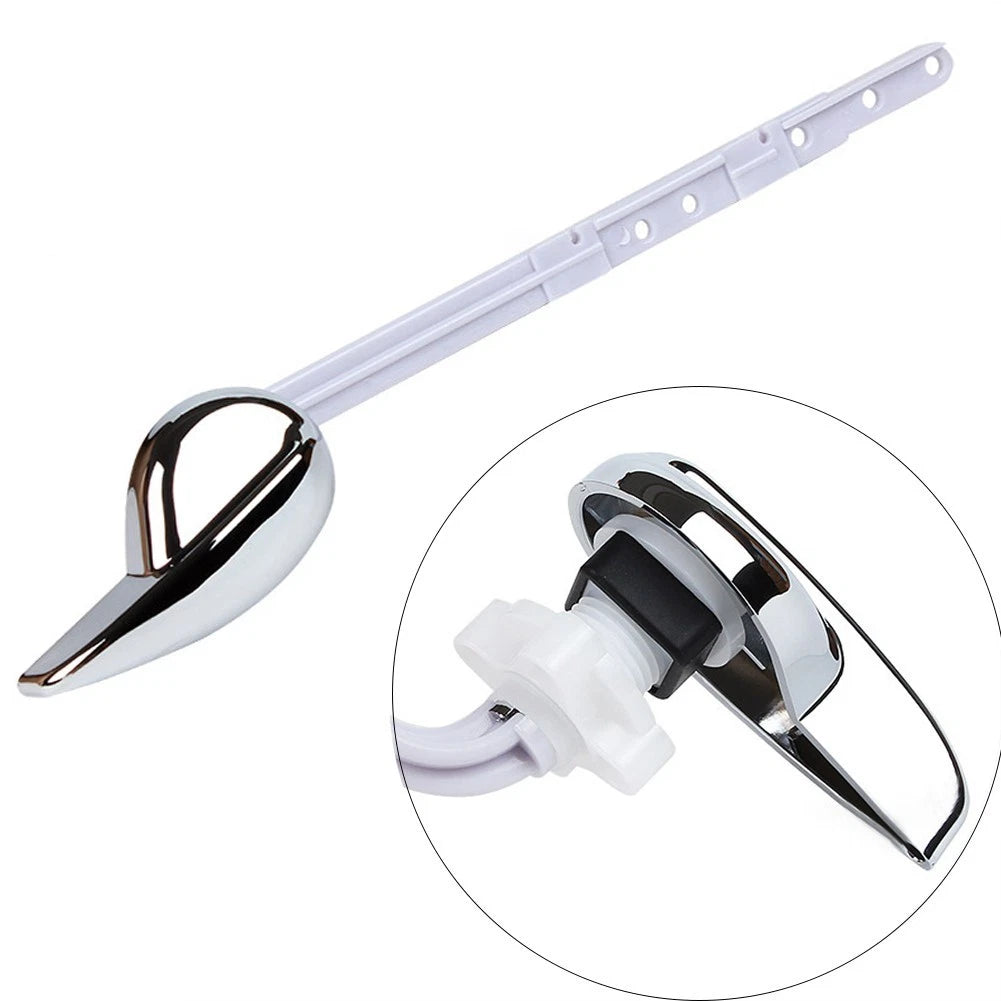 Toilet Tank Flush Lever Handle Assembly Chrome Finish for Universal Fit