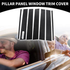 7pcs Car Pillar Window Trim Cover for Ford Explorer (2002–2010) Black Carbon Fiber
