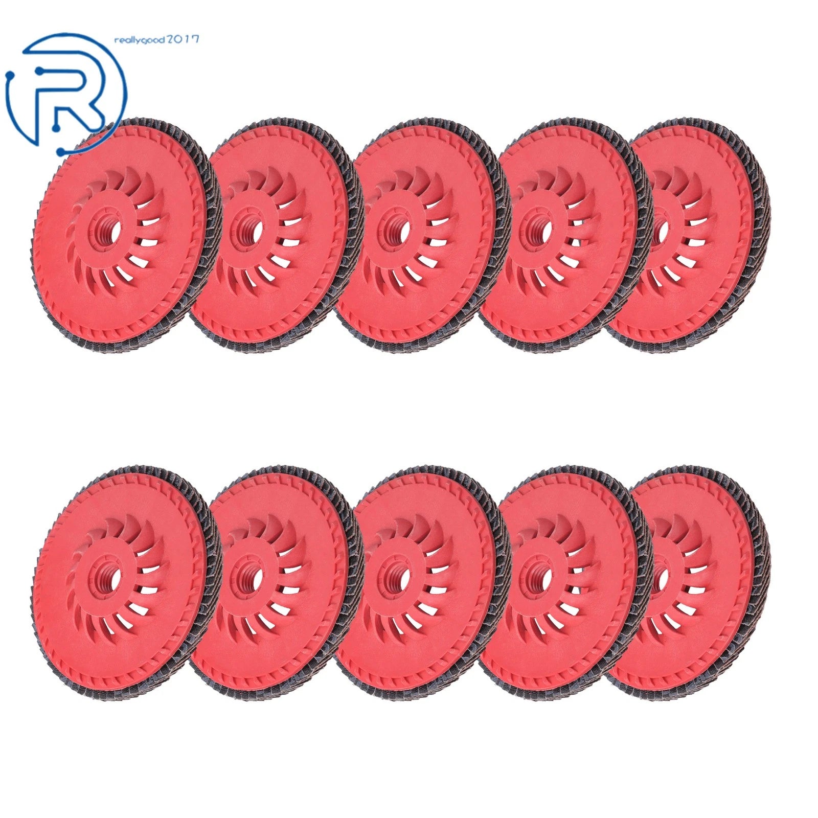 Set of 10 T29 60 Grit Ceramic Flap Sanding Discs for Angle Grinder (Fits Various)